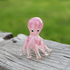 Cute Blush Baby Octopus Figurine - Handblown Art Glass Octopus Sculpture - image 1
