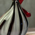 Striped Monsieur Rooster Sculpture - Handblown Glass Chicken Figurine With Red Comb - image 4