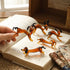 Coffee Dachshund Pups Sculpture - Funny Handmade Glass Dog Figurines Collection - image 1