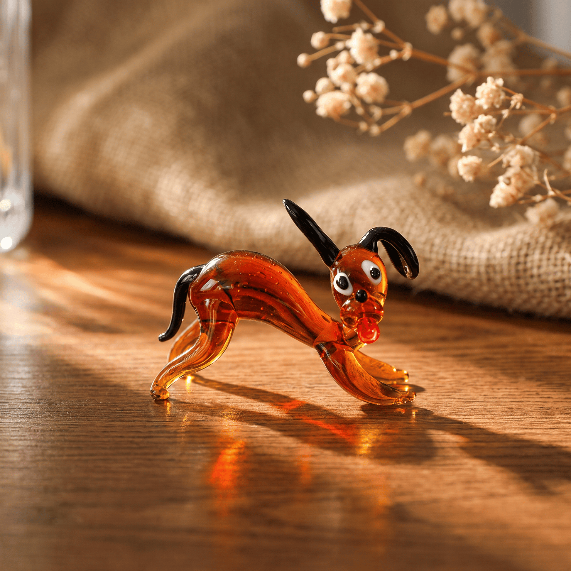Coffee Dachshund Pups Sculpture - Funny Handmade Glass Dog Figurines Collection - Style #4 - image 8