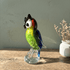 Colorful Speckled Glass Owl Figurine - Yellow & Green Handblown Art Glass Owl Ornament  - image 3