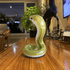 Green & Yellow Swirl Snake Figurine - Cute Hand Blown Snake Decor for Desk & Shelf - image 4