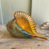 Large Amber & Teal Conch Decor - Hand-Blown Glass Conch Shell Sculpture - image 2