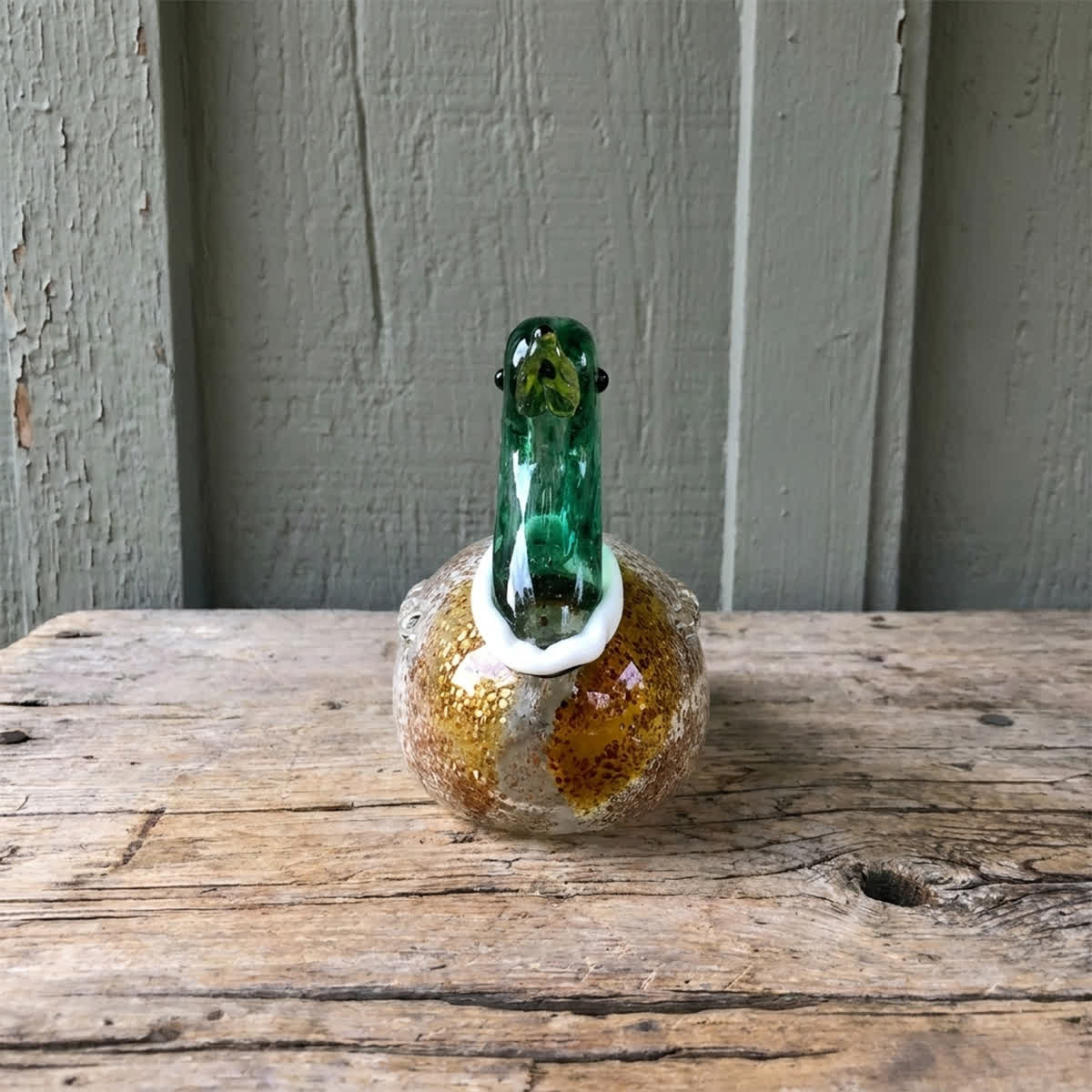 Magic Mallard Duck Statue - Handblown Speckled Art Glass Duck Figurine - image 3