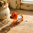 Mini Long Dachshund Dog In Cozy Sweaters Collection - Hand Blown Glass Wiener Dog Statue - Colored Dots - image 1