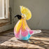 Golden-Crested Cockatoo Collection - Handblown Rainbow Swirl Glass Parrot Sculpture - image 1