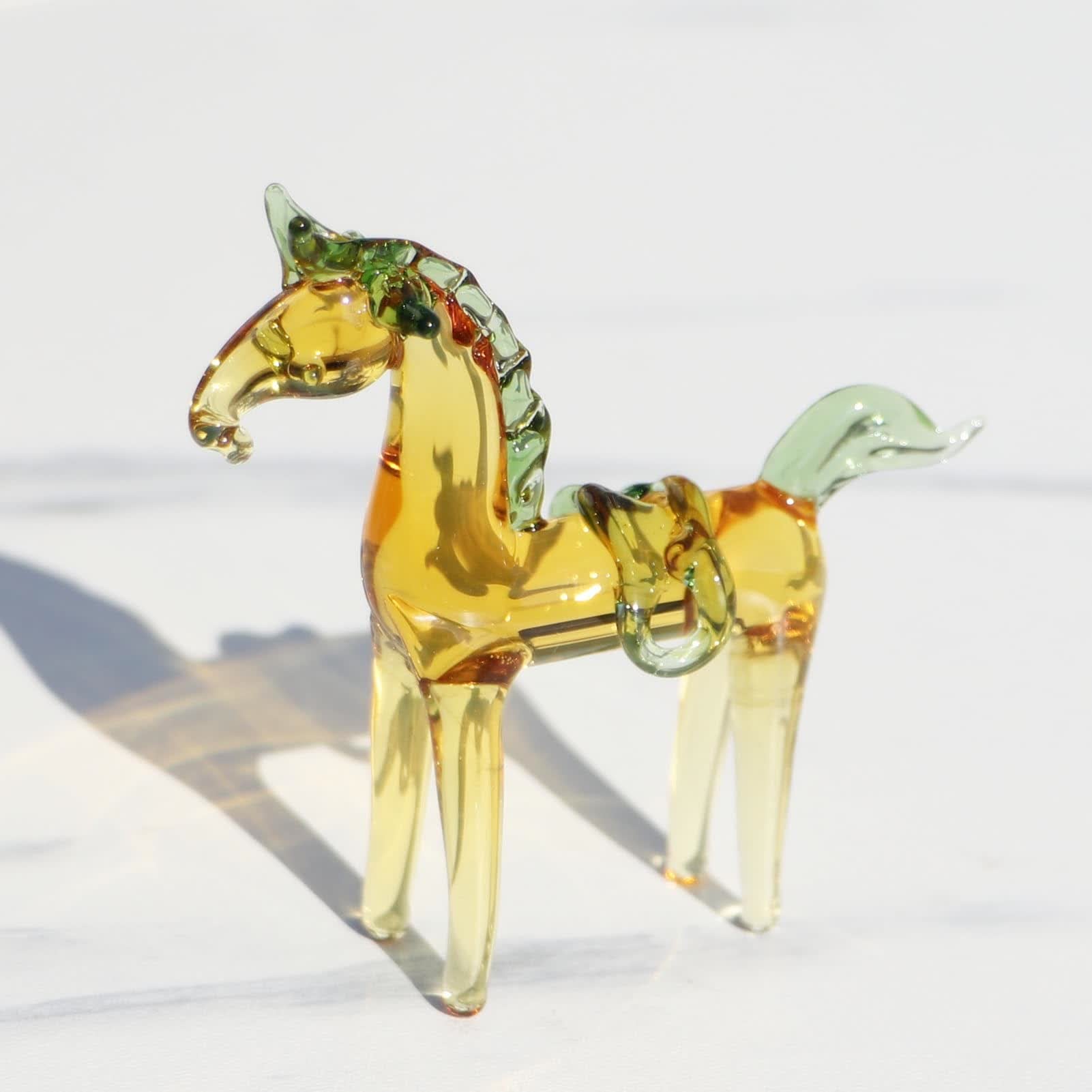 The Galloping Luck Sunshine Ponies Statue - Handblown Glass Horse Figurine Collection - image 4