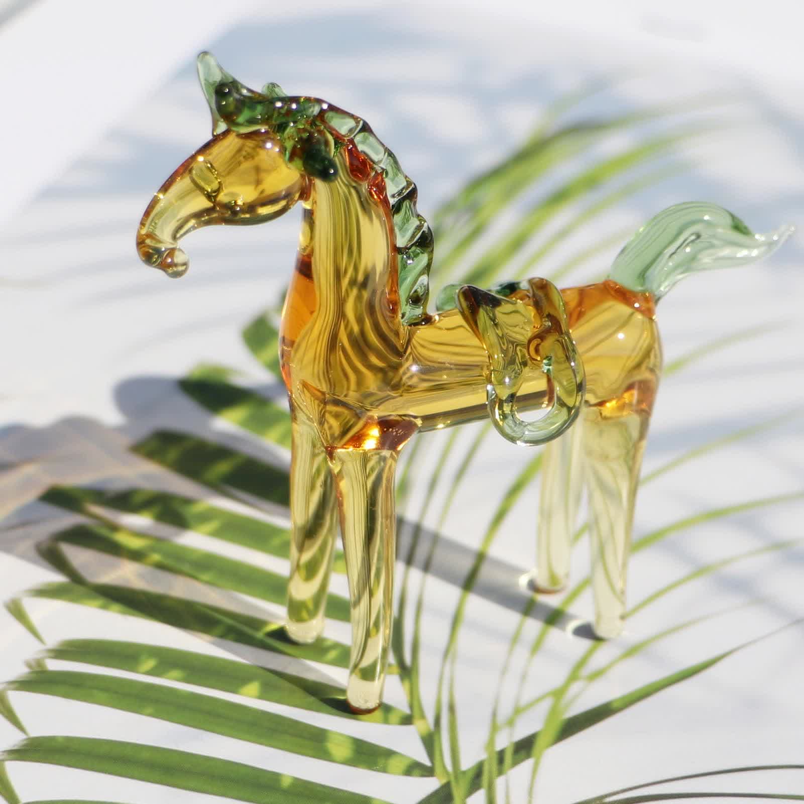 The Galloping Luck Sunshine Ponies Statue - Handblown Glass Horse Figurine Collection - image 3
