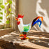 Morning Glory Colorful Rooster Statue - Handblown Glass Sculpture Farmhouse Table Ornament - Rooster - image 0