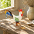 Morning Glory Colorful Rooster Statue - Handblown Glass Sculpture Farmhouse Table Ornament - image 3