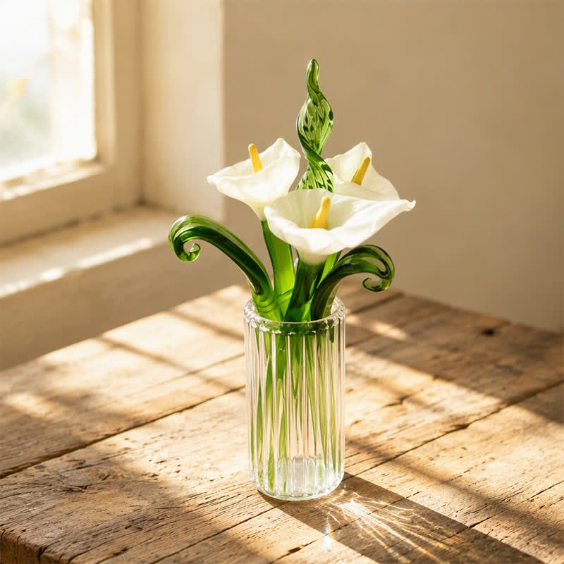 DIY Everlasting Calla Lilies Decor With Vase - Handblown Glass Bouquet That Never Wilts - Style #5 - image 4