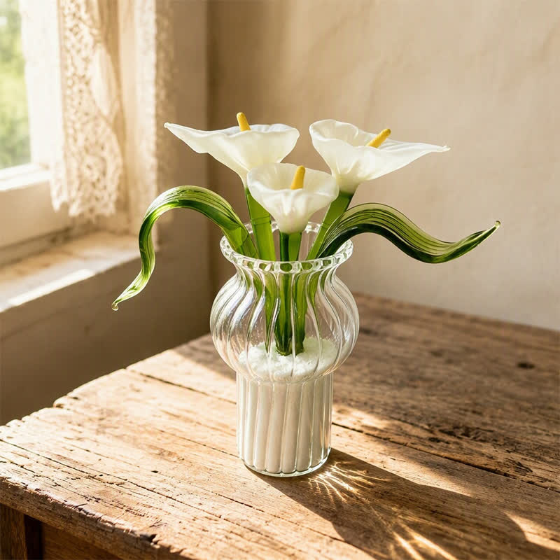 DIY Everlasting Calla Lilies Decor With Vase - Handblown Glass Bouquet That Never Wilts - Style #3 - image 2