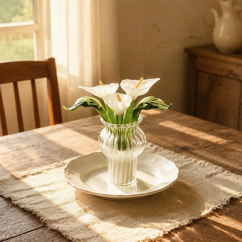 DIY Everlasting Calla Lilies Decor With Vase - Handblown Glass Bouquet That Never Wilts - Style #4 - image 3