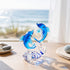 Love & Harmony Twin Souls Glass Sculpture - Hand-Blown Blue Dolphin Couple Figurine - image 3