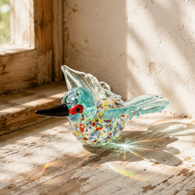 The Garden Messengers Hummingbird Sculpture - Hand-blown Glass Hanging Humming Bird Figurine - image 3