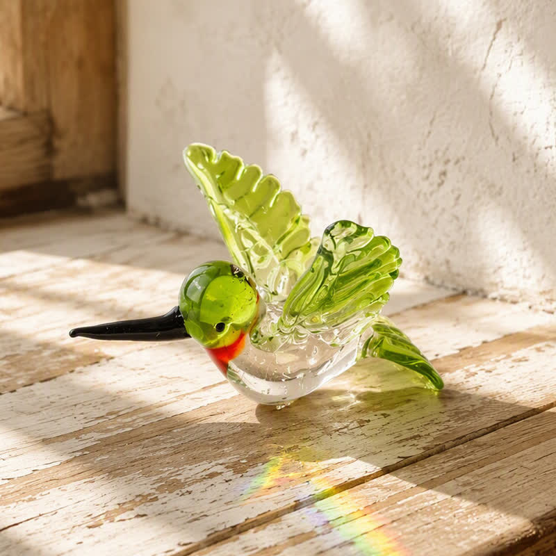 The Garden Messengers Hummingbird Sculpture - Hand-blown Glass Hanging Humming Bird Figurine - image 7
