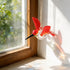 The Garden Messengers Hummingbird Sculpture - Hand-blown Glass Hanging Humming Bird Figurine - Red - image 8