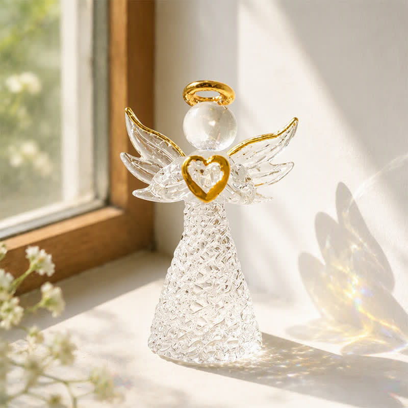 6Pcs Angel Hanging Ornaments Set - Handmade Art Glass Hanging Decor - image 1