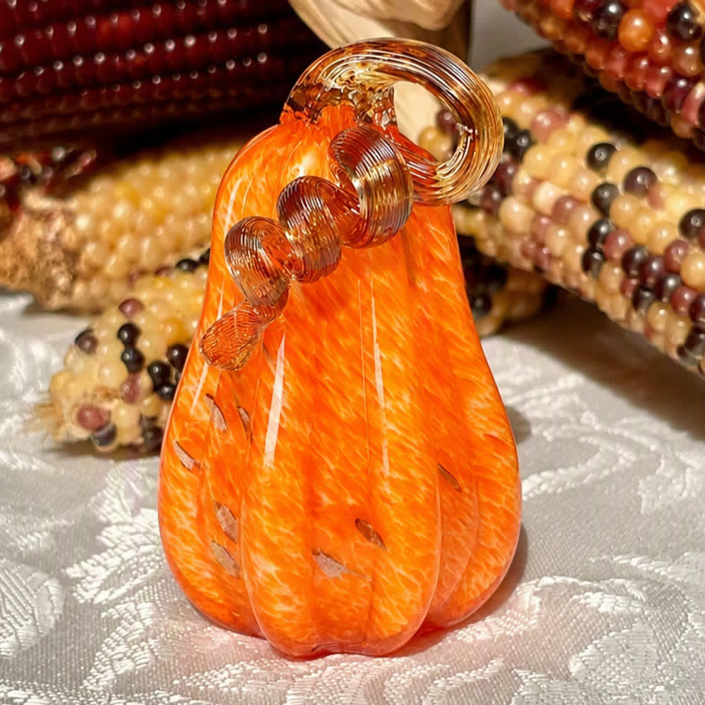 Harvest Glass Pumpkin Patch - Handblown Glass Artisan Pumpkin Collection - Style #2 - image 3
