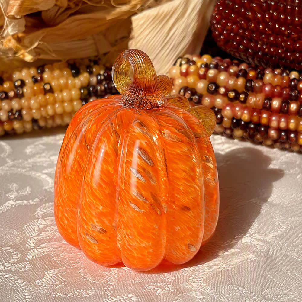 Harvest Glass Pumpkin Patch - Handblown Glass Artisan Pumpkin Collection - Style #3 - image 5