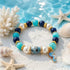 FREE Today: Blue Seahorse Charm Bracelet - Ocean Conservation Turquoise Pearl Lapis Beaded Bracelet - Seahorse - 6.3" / 16cm (Stretchable) - image 0