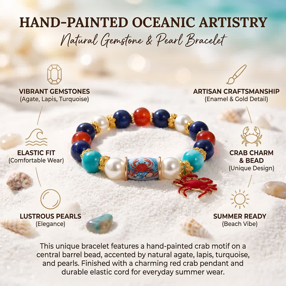 FREE Today: Protect Cute Ocean Crab Bracelet - Colorful Beaded Bracelet With Red Enamel Crab Charm - image 7