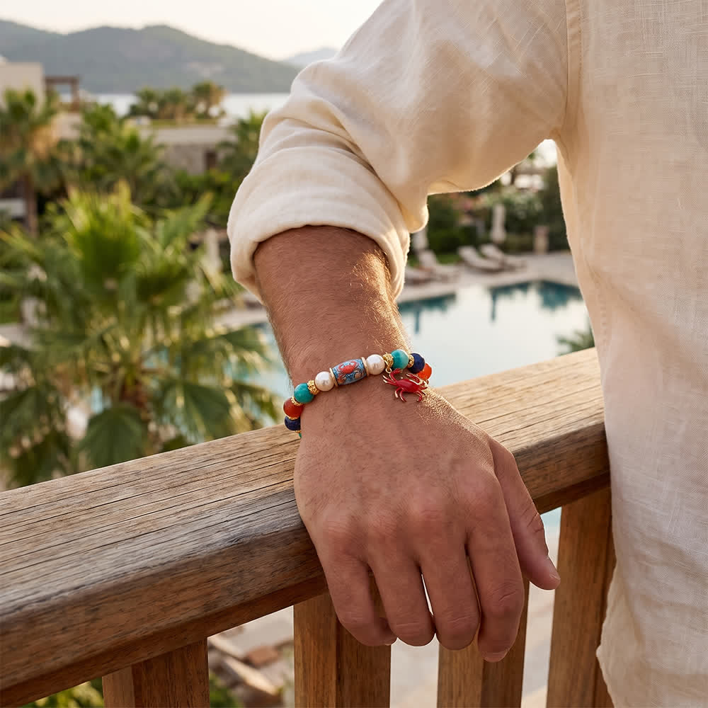 FREE Today: Protect Cute Ocean Crab Bracelet - Colorful Beaded Bracelet With Red Enamel Crab Charm - image 5