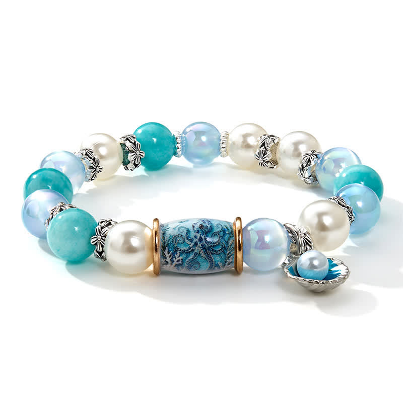 FREE Today: Pearl Shell Charm Octopus Barrel Beaded Bracelet - Ocean Themed Jewelry for Marine Conservation - image 9