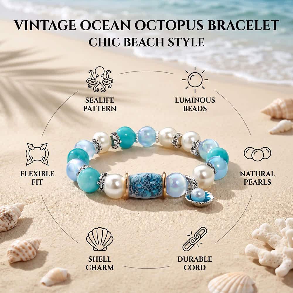 FREE Today: Pearl Shell Charm Octopus Barrel Beaded Bracelet - Ocean Themed Jewelry for Marine Conservation - image 7