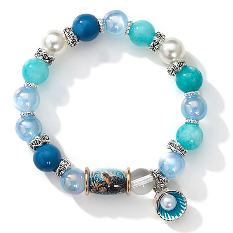 FREE Today: Mermaid Turtle Beaded Bracelet With Pearl Shell - Ocean Themed Protect The Turtles Jewelry - image 9