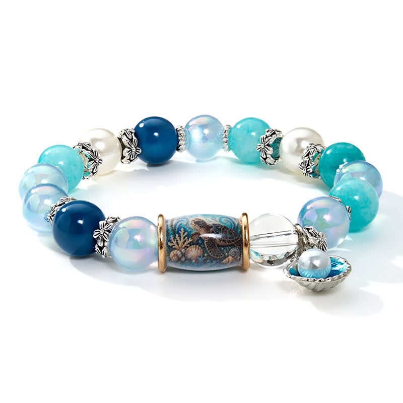 FREE Today: Mermaid Turtle Beaded Bracelet With Pearl Shell - Ocean Themed Protect The Turtles Jewelry - image 8