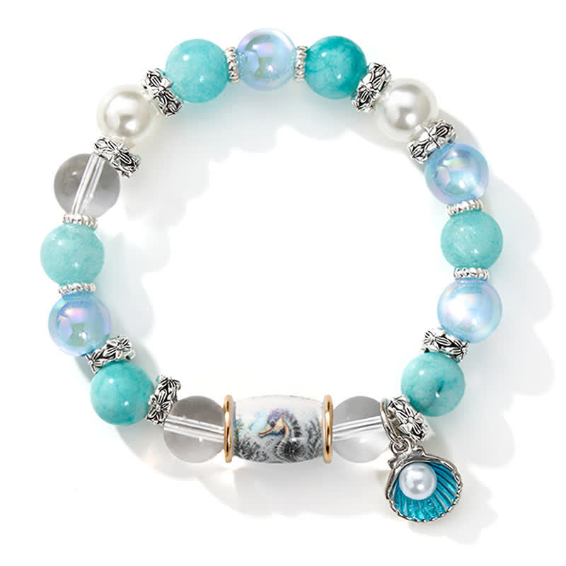 FREE Today: Ocean Themed Protect Seahorses Bracelet - Seahorse Beaded Bracelet With Shell Charm - image 8