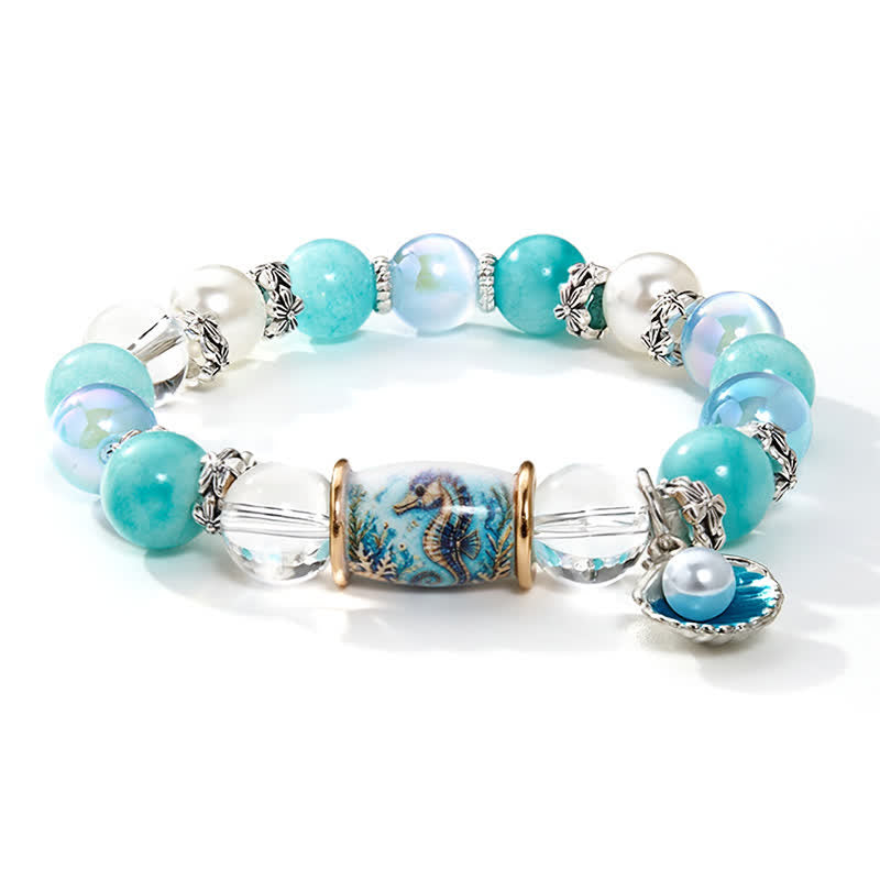 FREE Today: Ocean Themed Protect Seahorses Bracelet - Seahorse Beaded Bracelet With Shell Charm - image 9