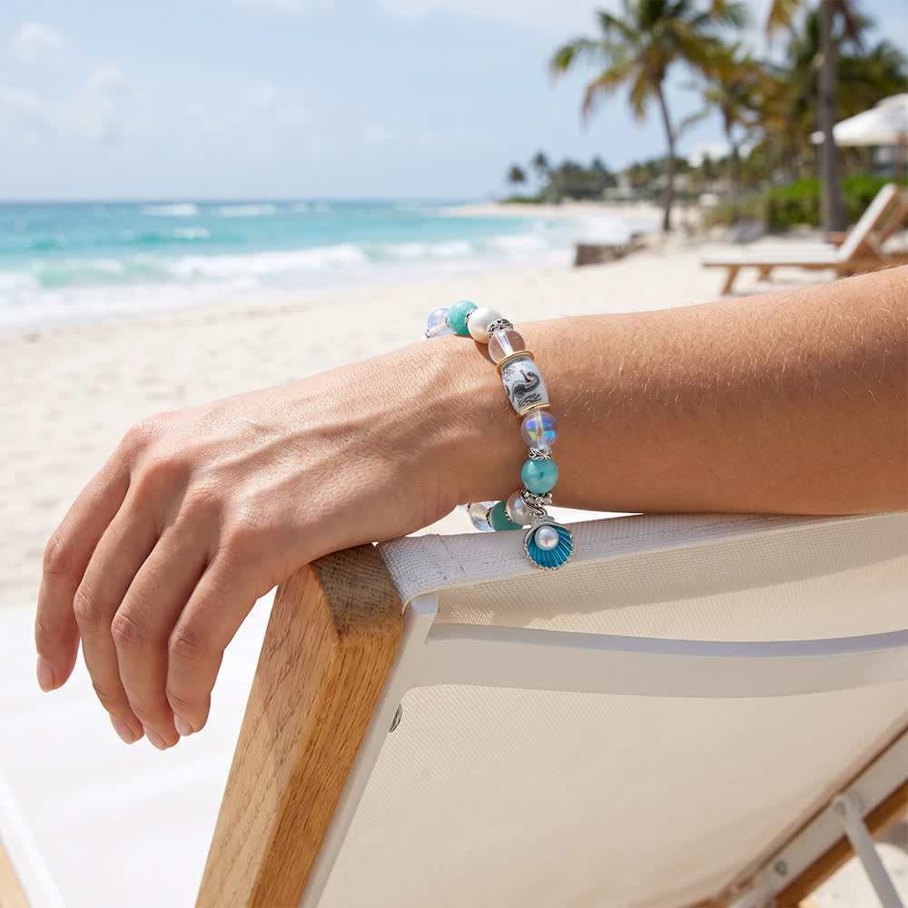 FREE Today: Ocean Themed Protect Seahorses Bracelet - Seahorse Beaded Bracelet With Shell Charm - image 4