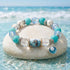 FREE Today: Ocean Themed Protect Seahorses Bracelet - Seahorse Beaded Bracelet With Shell Charm - Seahorse & Shell - 6.3" / 16cm (Stretchable) - image 0