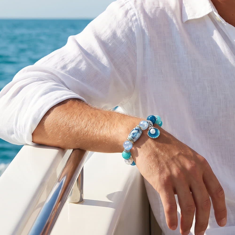 FREE Today: Protect Dolphins Awareness Bracelet - Dolphin Beaded Bracelet With Pearl Shell Charm - image 5