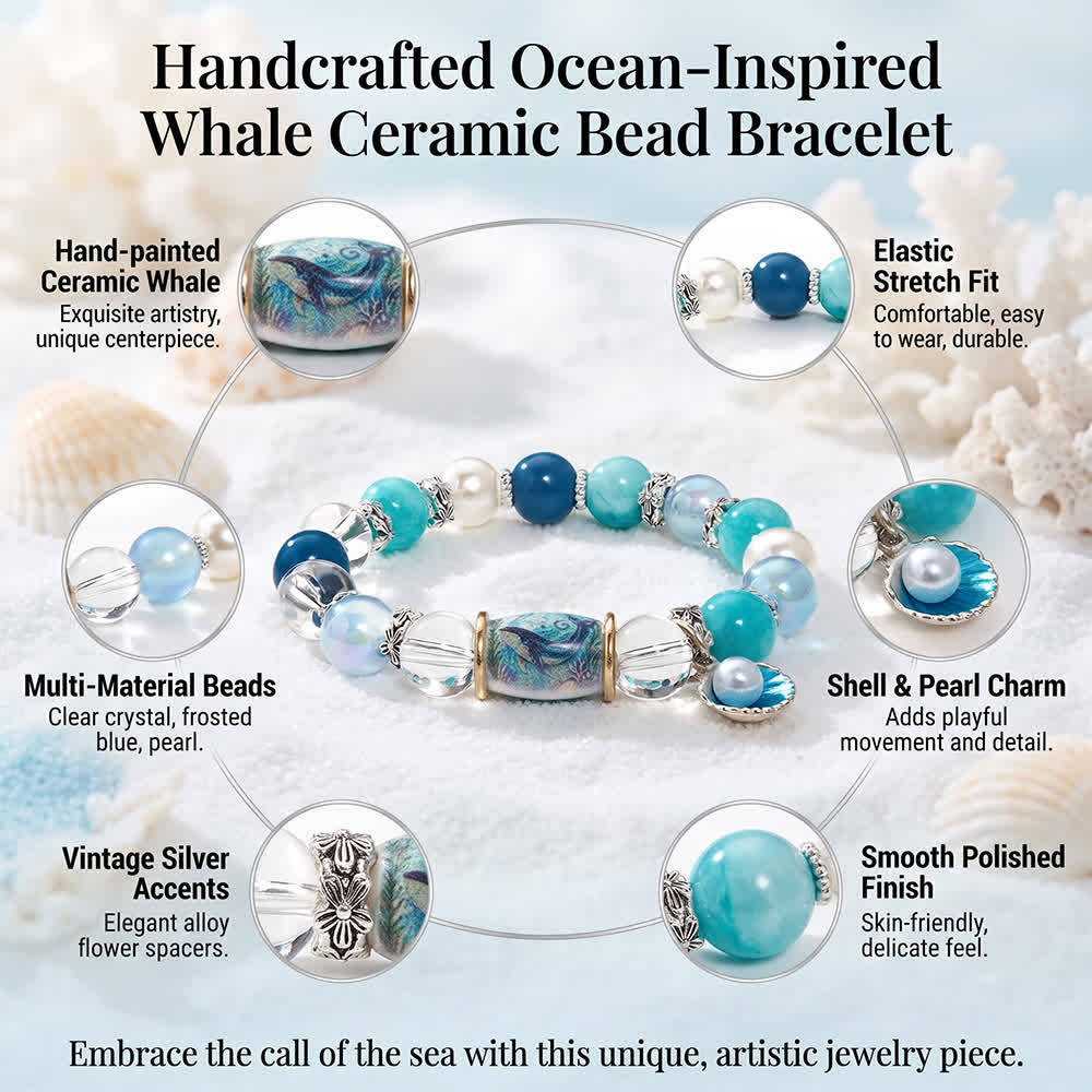 FREE Today: Ocean Guardian Whale Bracelet - Boho Beaded Bracelet With Pearl Shell Charm - image 6
