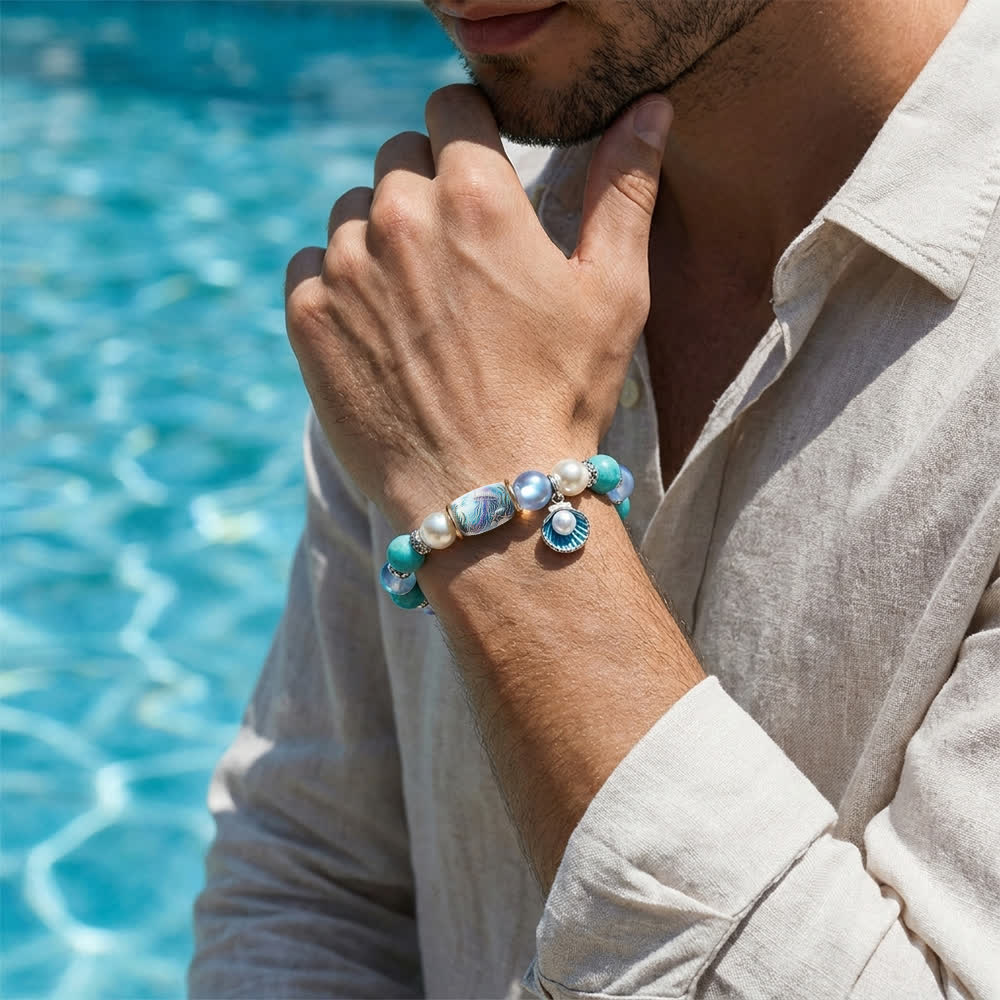 FREE Today: Marine Conservation Jellyfish Bracelet - Coastal Beaded Bracelet With Shell Charm - image 1