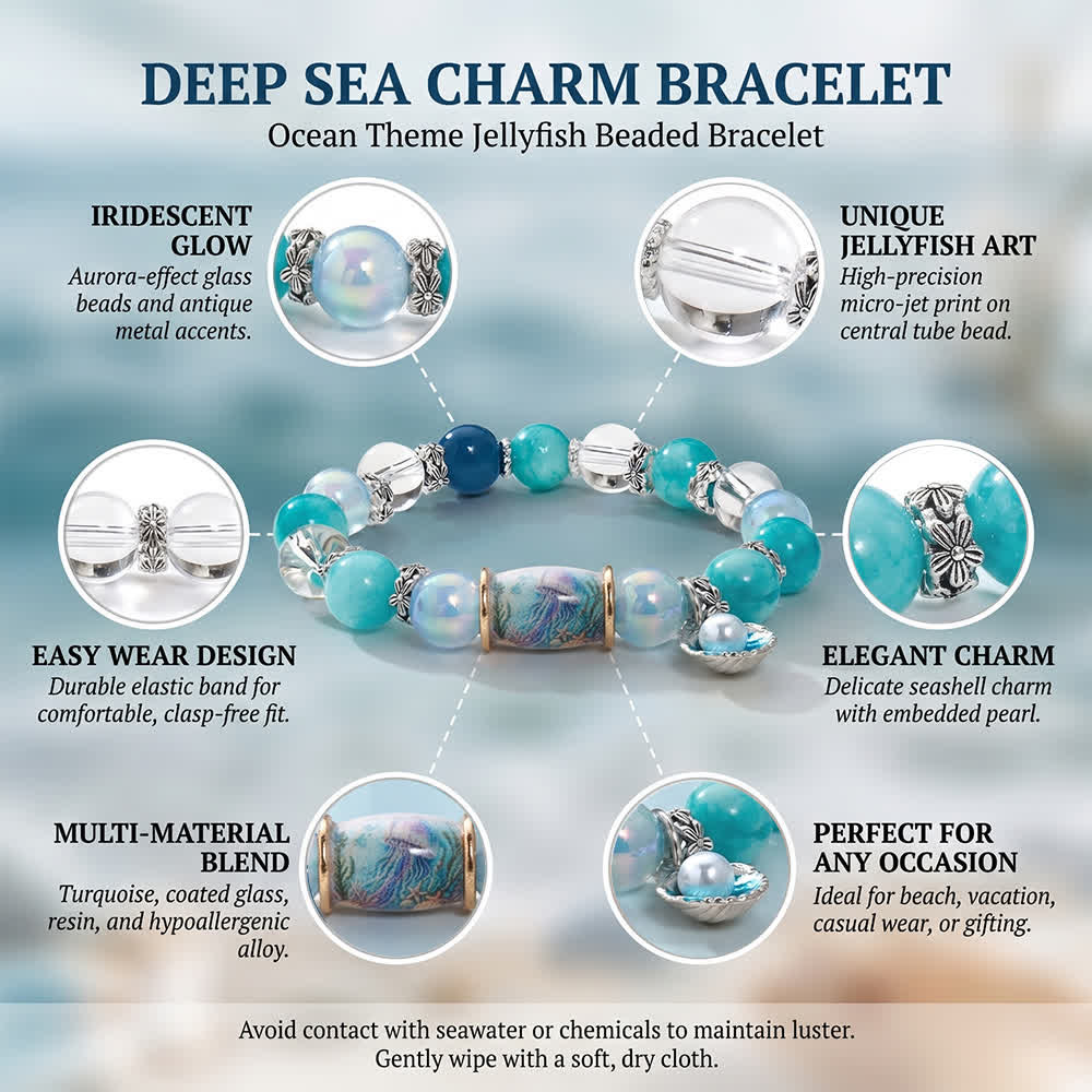 FREE Today: Marine Conservation Jellyfish Bracelet - Coastal Beaded Bracelet With Shell Charm - image 6