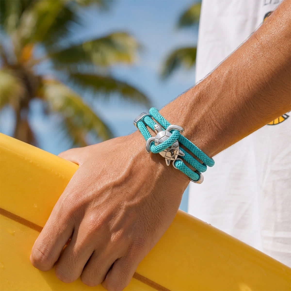 FREE Today:  Save The Sea Turtles Bracelet - Braided Rope Wrap Bracelet With Turtle Charm - image 1