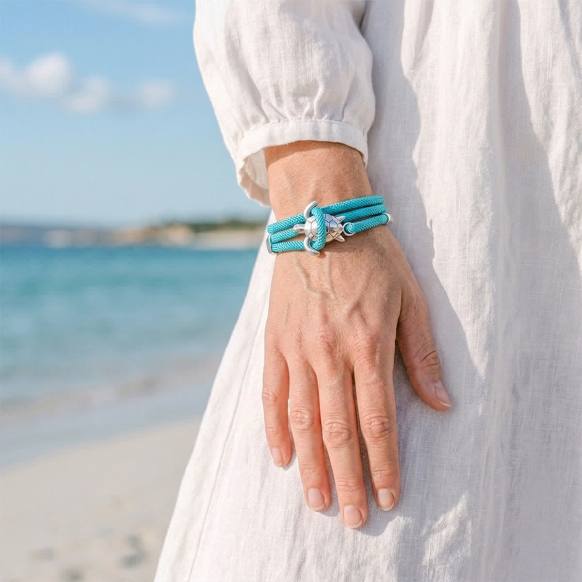 FREE Today:  Save The Sea Turtles Bracelet - Braided Rope Wrap Bracelet With Turtle Charm - image 5
