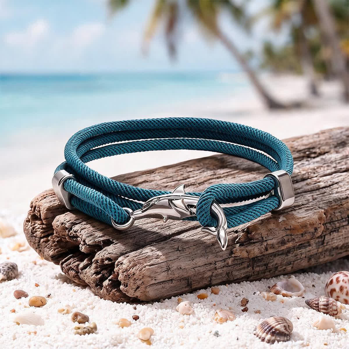 FREE Today: The Shark Guardian Bracelet - Minimalist Woven Rope Bracelet With Shark Hook Clasp - Teal - image 7