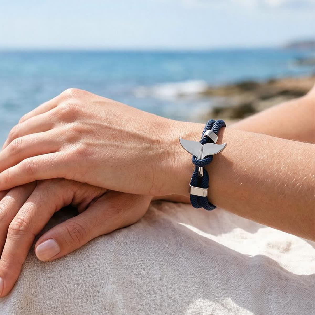 FREE Today: Ocean Guardians Whale's Tail Charm Bracelet - Braided Rope Bracelet For Ocean Lovers - image 1