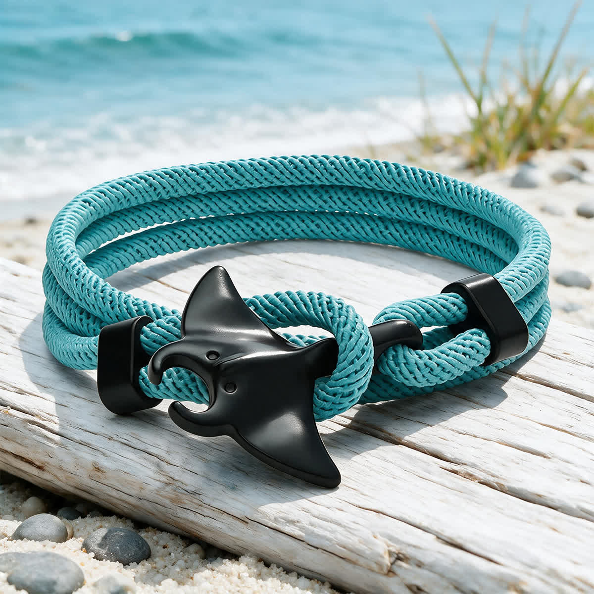 FREE Today: The Midnight Manta Rays Bracelet - Braided Rope Bracelet To Protect Marine Life - SkyBlue - image 6