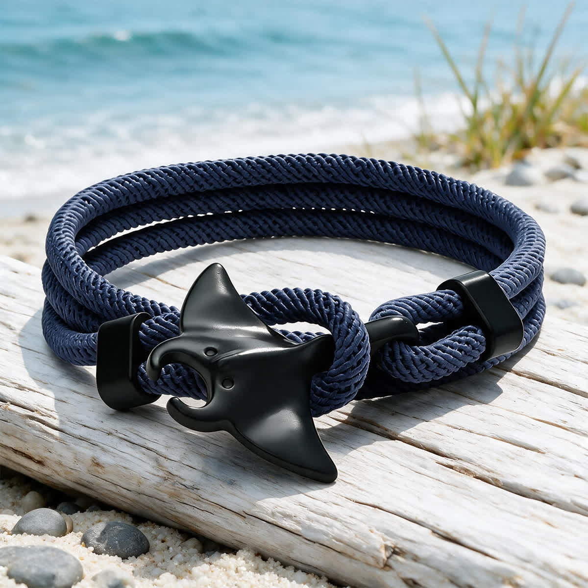 FREE Today: The Midnight Manta Rays Bracelet - Braided Rope Bracelet To Protect Marine Life - Navy - image 7