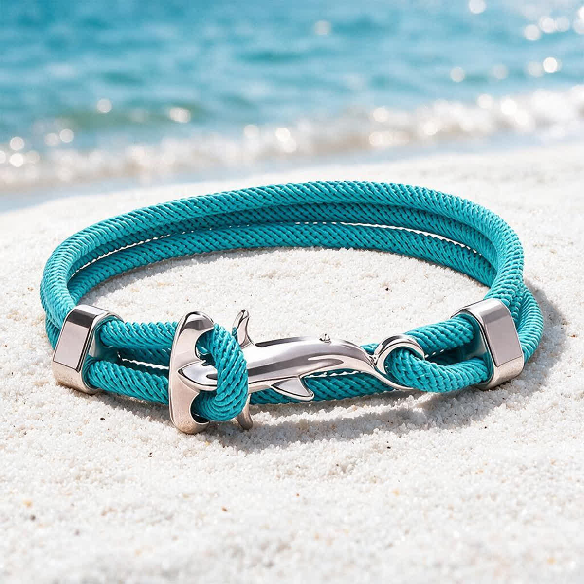FREE Today: Nautical Shark Clasp Rope Wrap Bracelet - Protect Sharks Save The Ocean Awareness Jewelry - SkyBlue - image 7