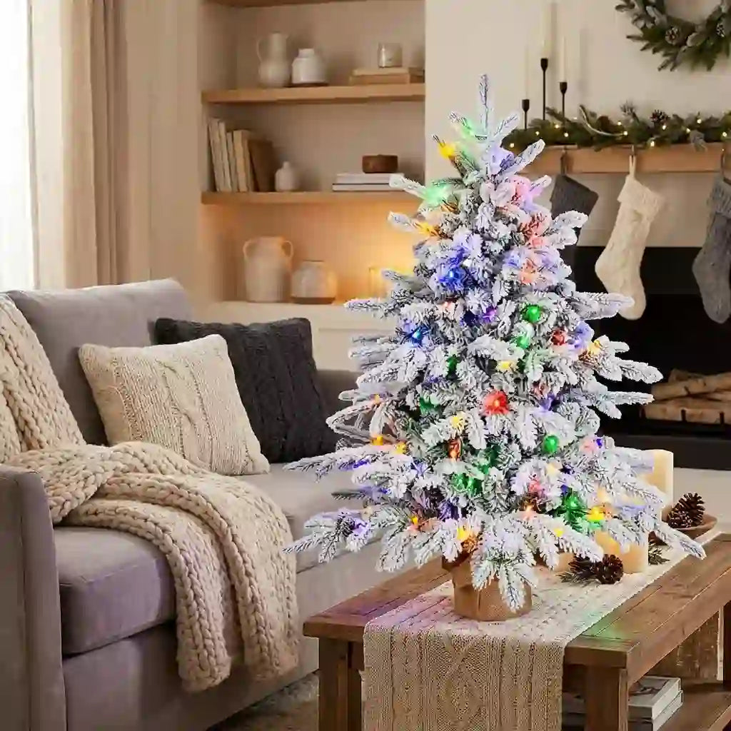 Pre-Lit Christmas Tree Night Decor - Artificial Tabletop Christmas Tree With Colorful Lights - Multi-Colored - L - image 0
