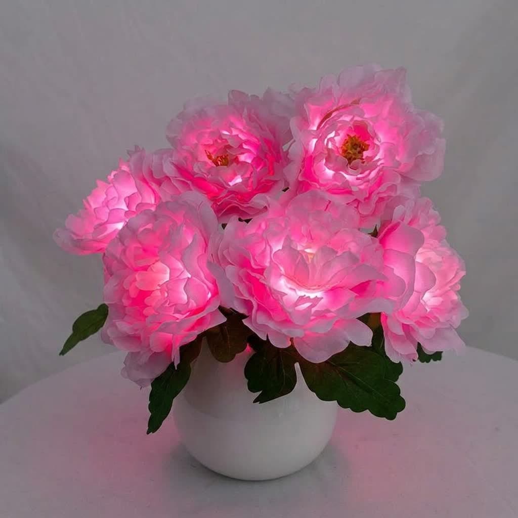 Eternal Peony Flower Pot LED Lamp - USB Rechargeable Glowing Peony Table Lamp - image 4