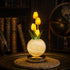 Tulip LED Night Light Decor With Glass Vase - Romantic Glowing Flower Night Light Lamp - Orange - image 0