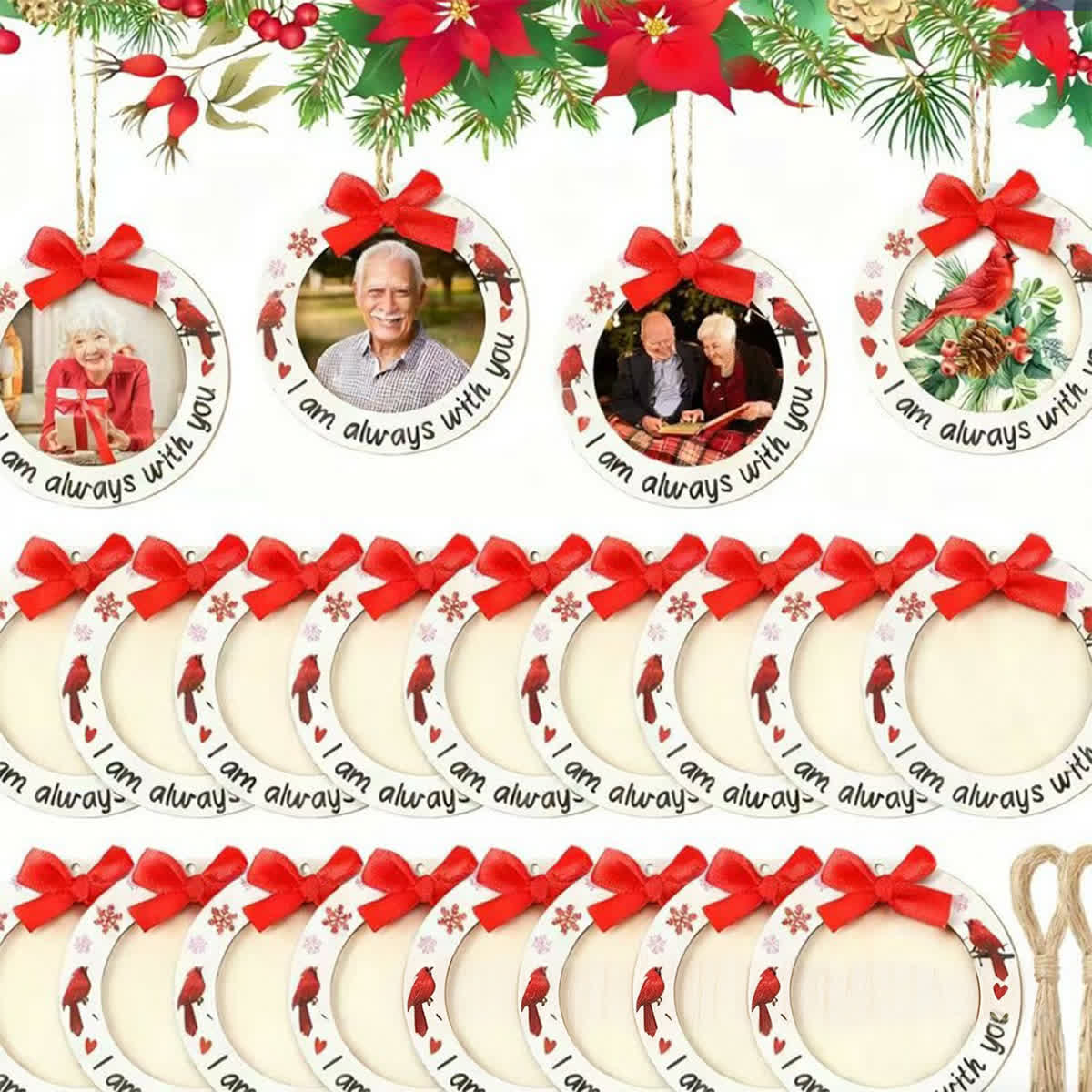 I Am Always With You - Custom DIY Photo Frame Memorial Hanging Ornament - image 5